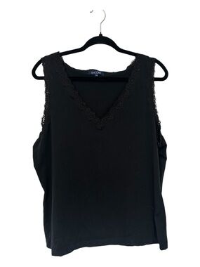 Encore Black Lace V-Neck Tank Top